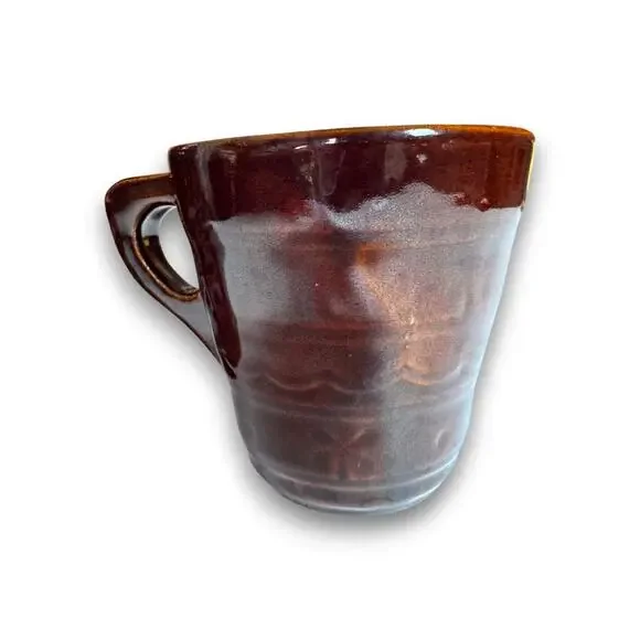 Vintage Brown Glazed USA Pottery Pitcher and Mug Set Mid Century Modern - Picture 7 of 9